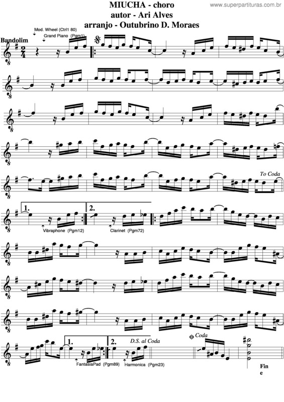 Partitura da música Miucha v.3