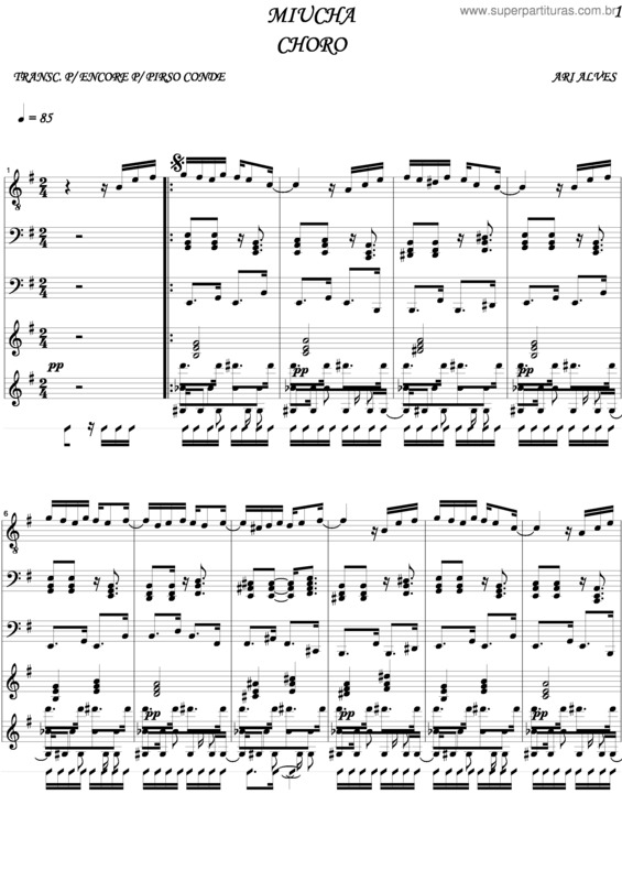 Partitura da música Miucha