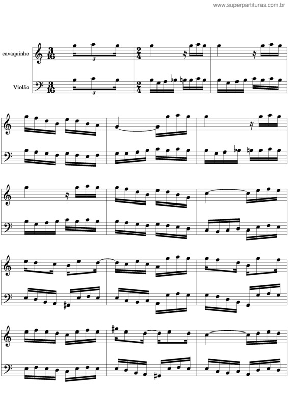 Partitura da música Miudinhos No Choro