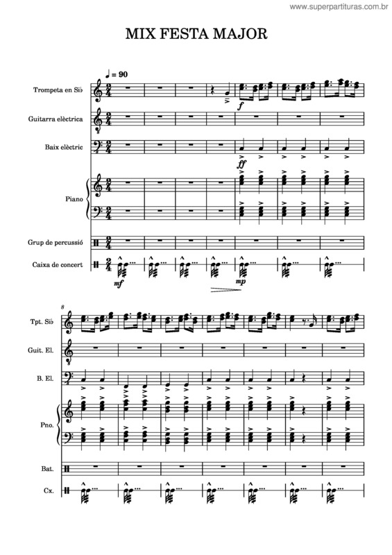 Partitura da música Mix Festa Major