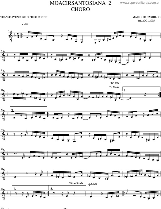 Partitura da música Moacirsantosiana v.3