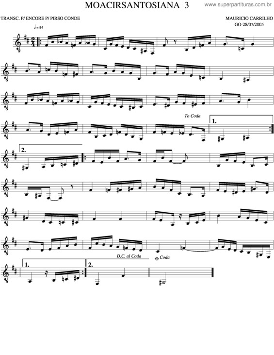 Partitura da música Moacirsantosiana v.5