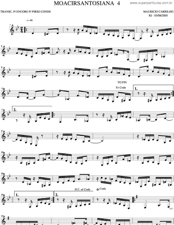 Partitura da música Moacirsantosiana v.6