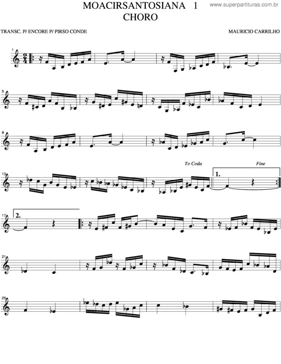 Partitura da música Moacirsantosiana