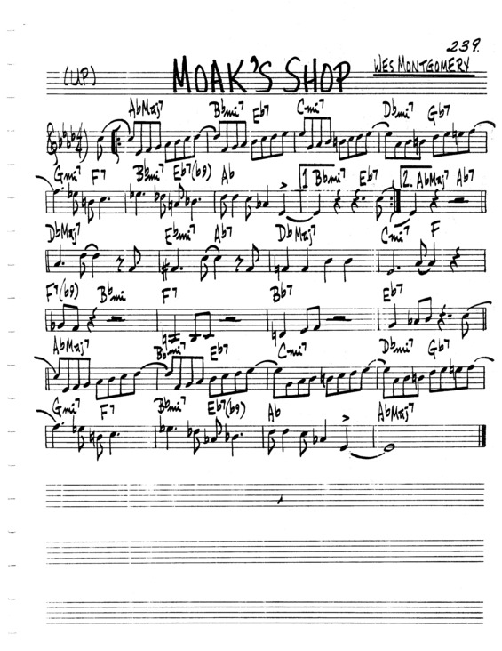 Partitura da música Moaks Shop v.4