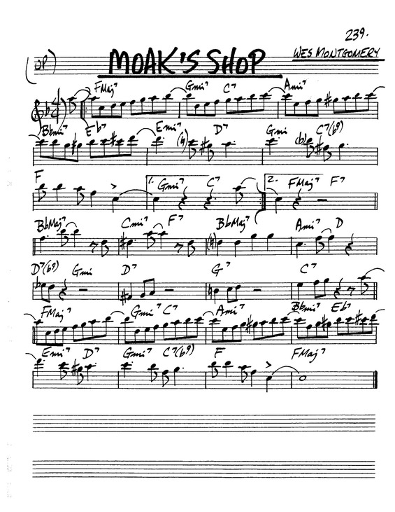Partitura da música Moaks Shop