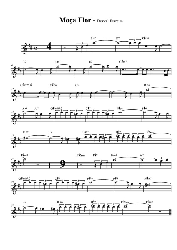 Partitura da música Moça Flor v.4