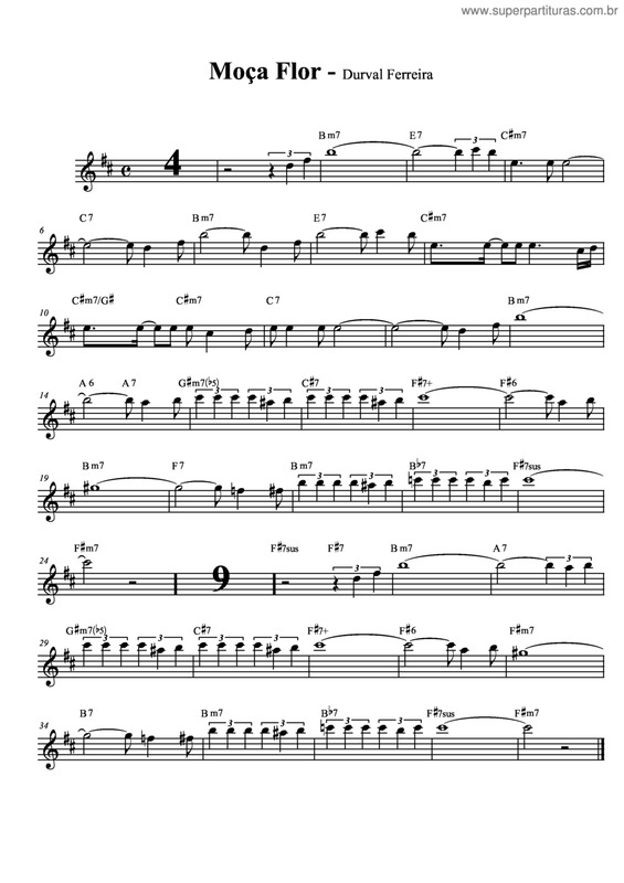 Partitura da música Moça Flor v.5