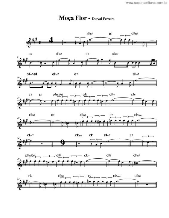 Partitura da música Moça Flor