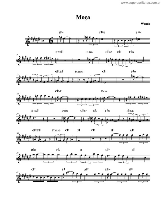 Partitura da música Moça v.2