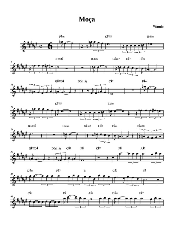 Partitura da música Moça v.7