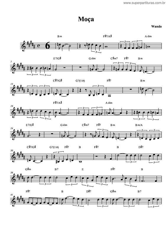 Partitura da música Moça v.9