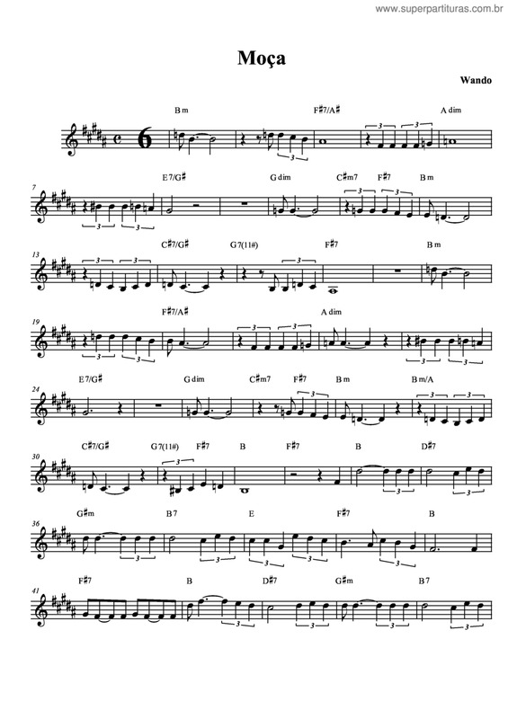 Partitura da música Moça v.9