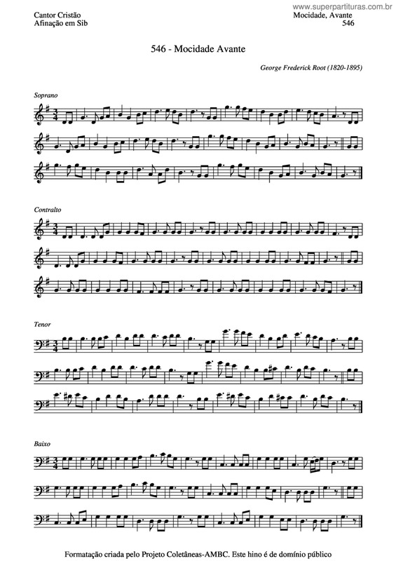 Partitura da música Mocidade Avante v.2