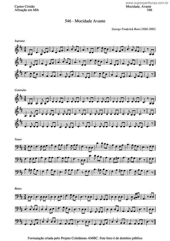 Partitura da música Mocidade Avante v.3