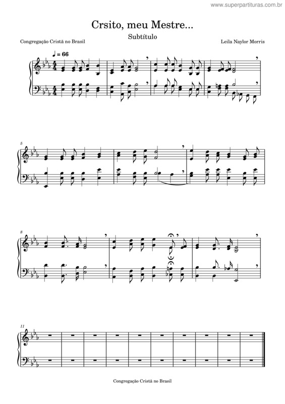 Partitura da música Mock Morris – Percy Grainger Ccb – Cristo, Meu Mestre...