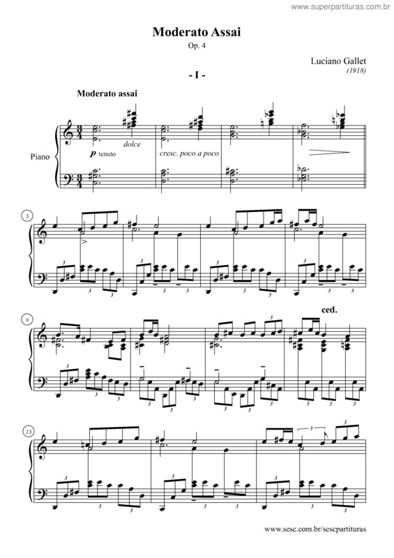 Partitura da música Moderato / Assai