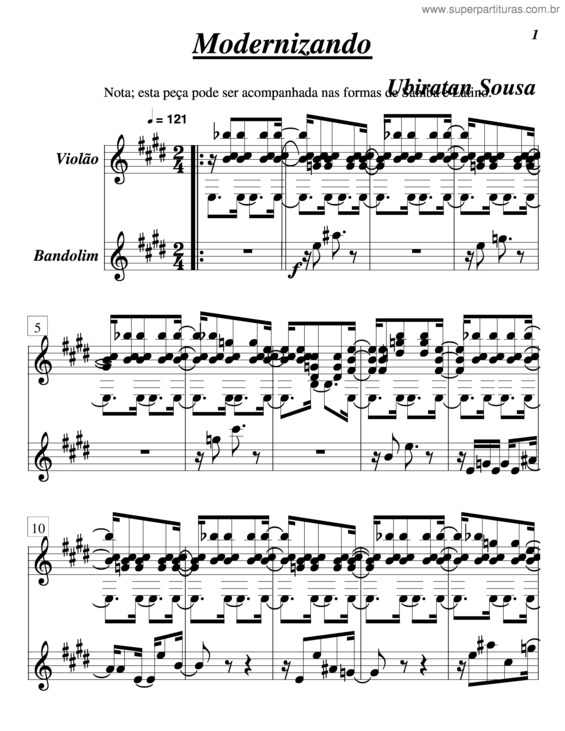 Partitura da música Modernizando