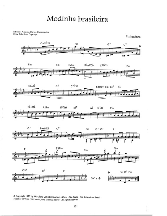 Partitura da música Modinha Brasileira v.6