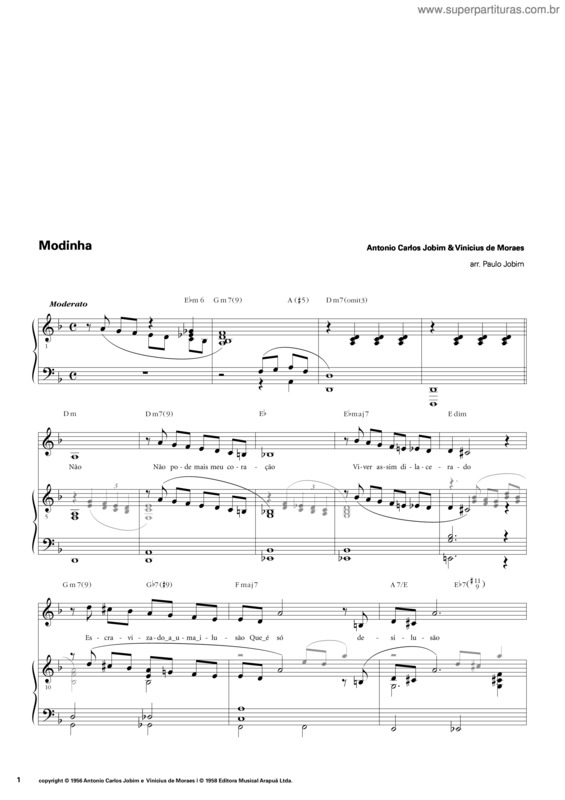 Partitura da música Modinha v.11