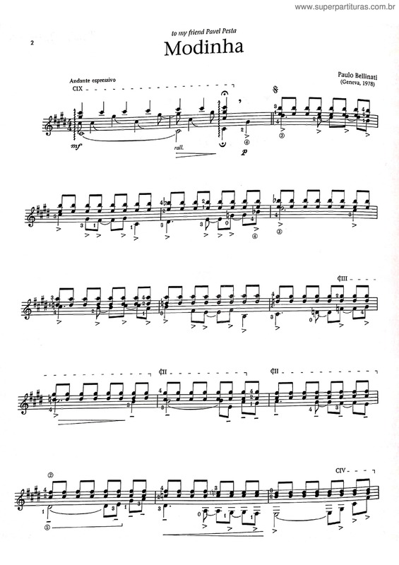 Partitura da música Modinha v.16