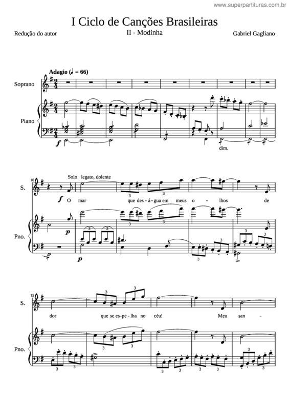 Partitura da música Modinha v.4