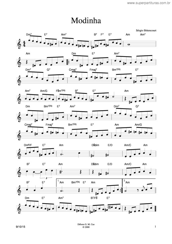 Partitura da música Modinha v.5