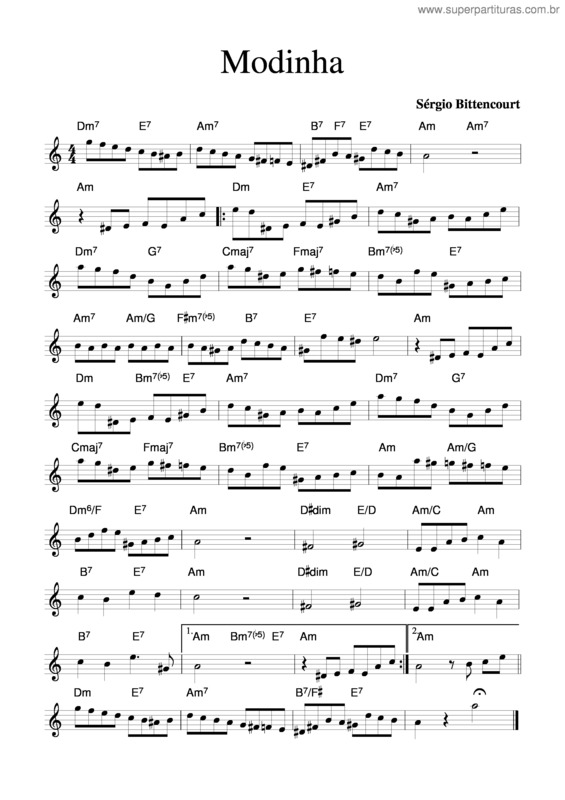 Partitura da música Modinha v.9