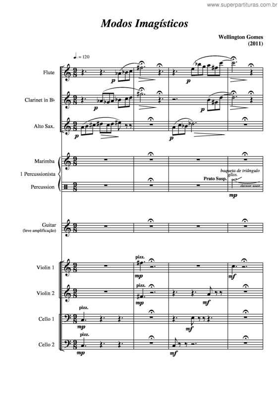 Partitura da música Modos Imagísticos