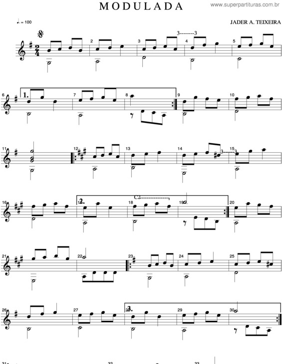 Partitura da música Modulada