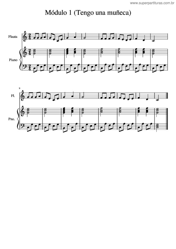 Partitura da música Módulo 1