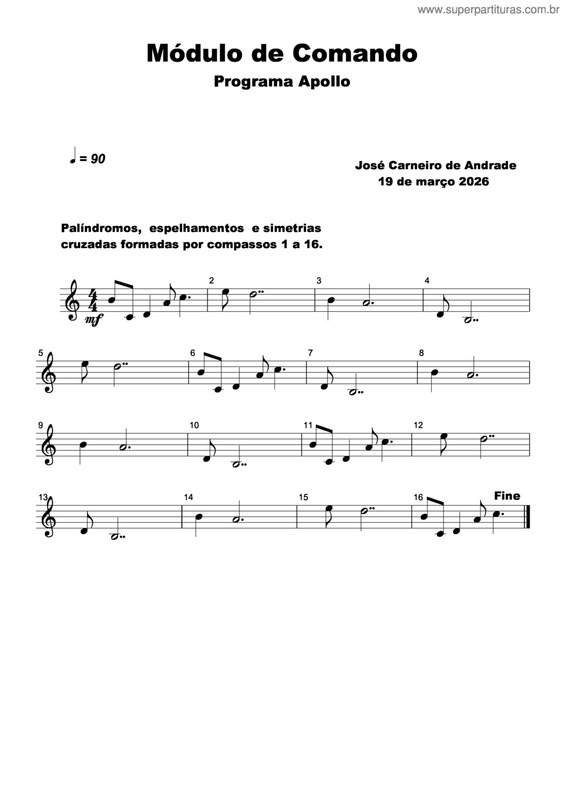 Partitura da música Módulo De Comando
