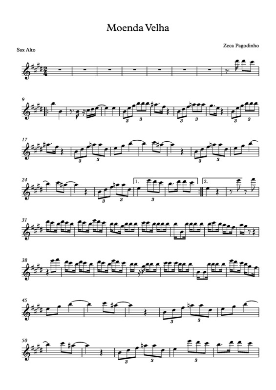 Partitura da música Moenda Velha v.4