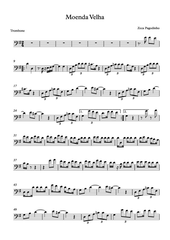 Partitura da música Moenda Velha v.7