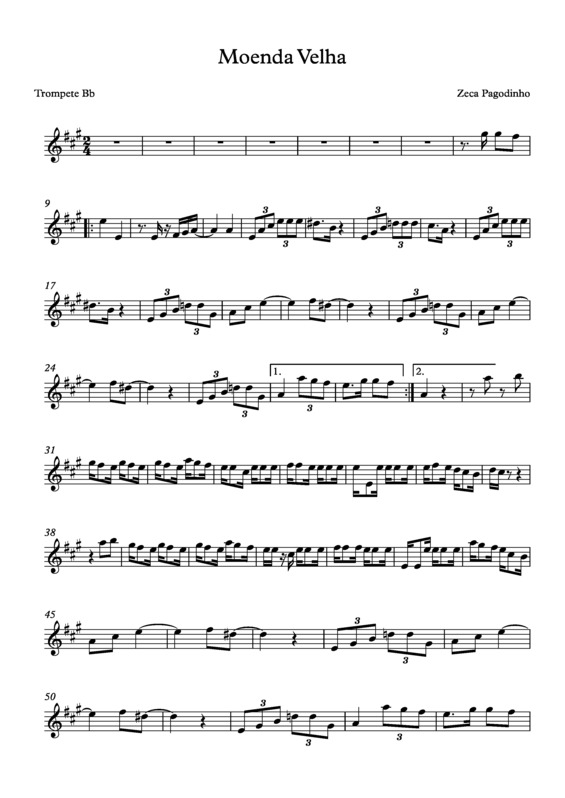 Partitura da música Moenda Velha v.8