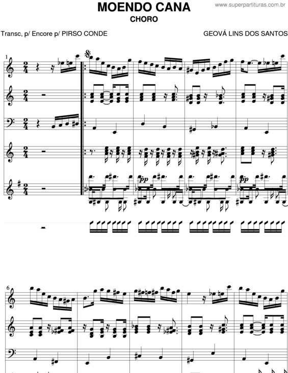 Partitura da música Moendo Cana v.3