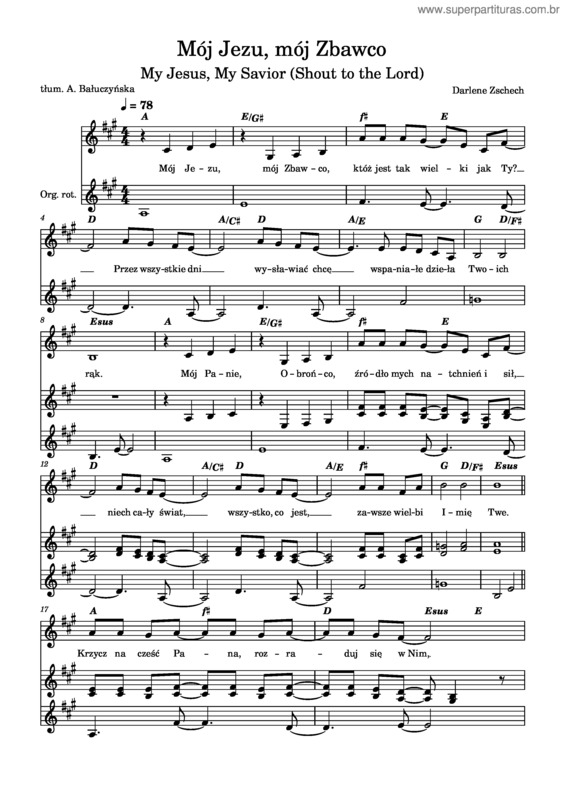 Partitura da música Mój Jezu, Mój Zbawco