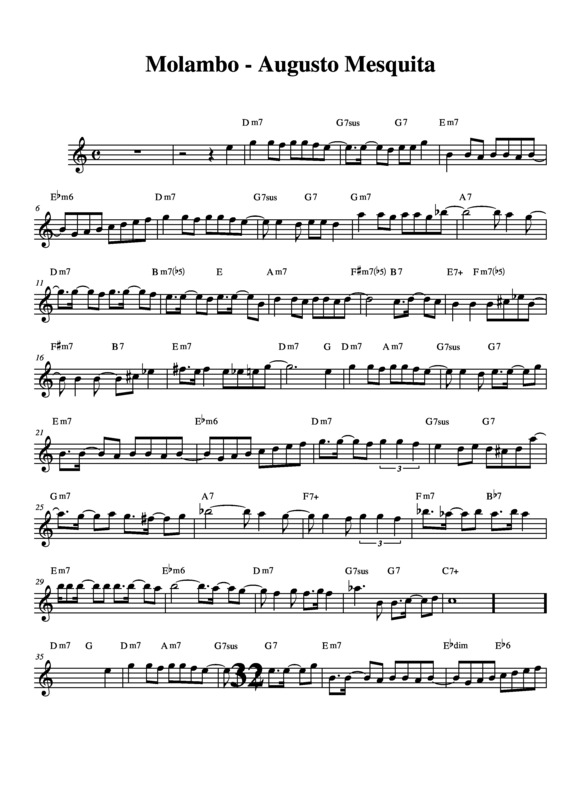 Partitura da música Molambo v.5