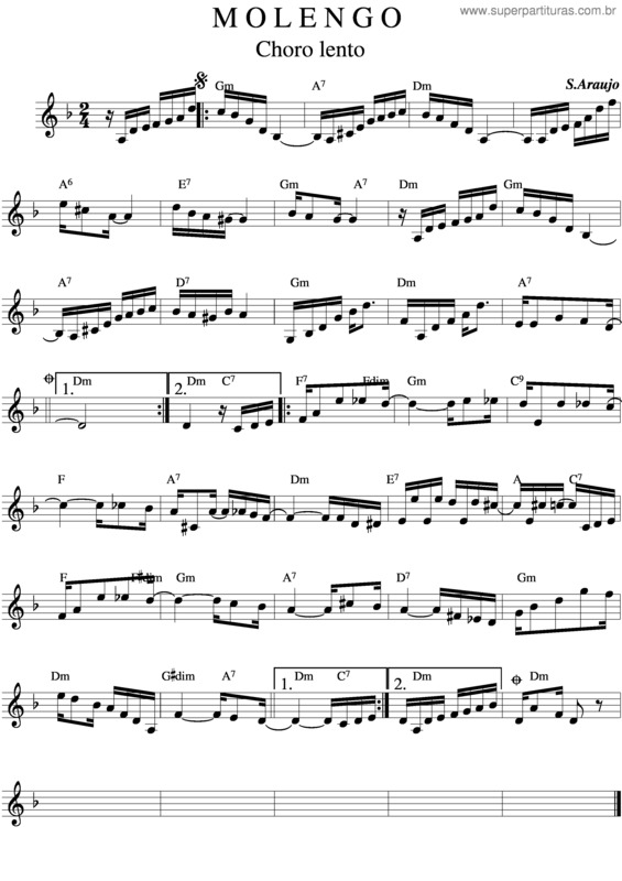 Partitura da música Molengo v.2