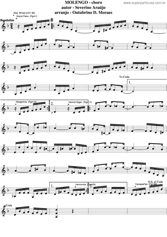 Partitura da música Molengo v.8