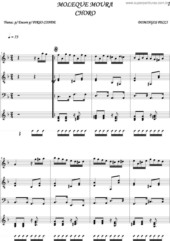 Partitura da música Moleque Moura v.4
