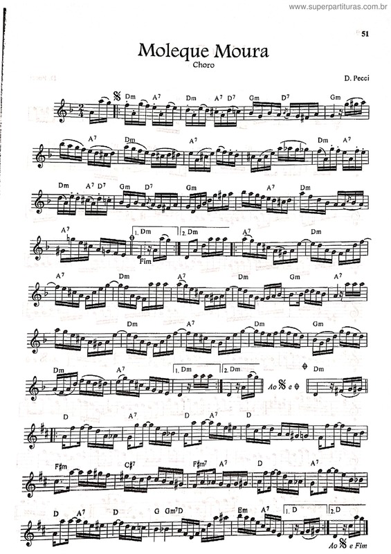 Partitura da música Moleque Moura v.8
