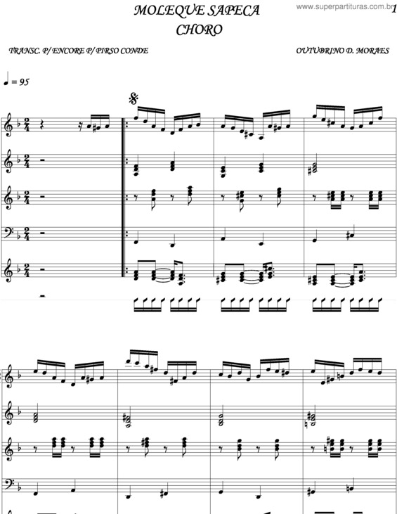 Partitura da música Moleque Sapeca