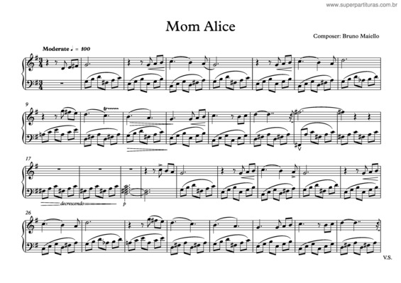 Partitura da música Mom Alice