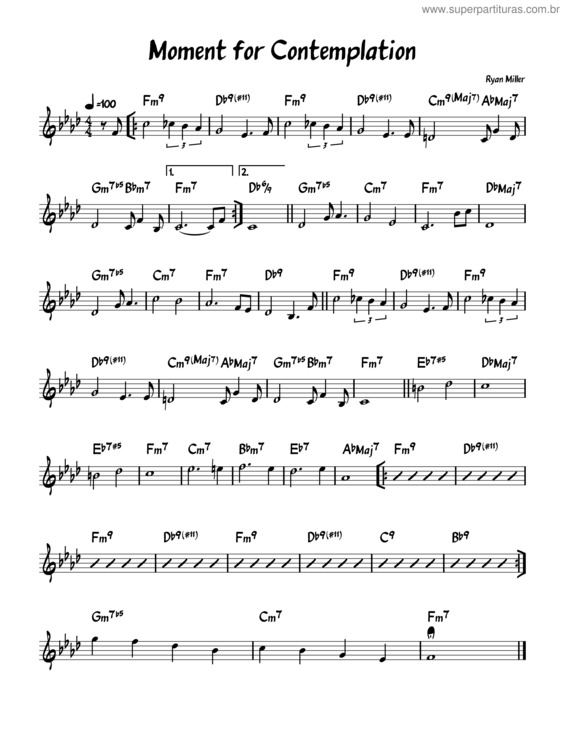 Partitura da música Moment For Contemplation – Ryan M.