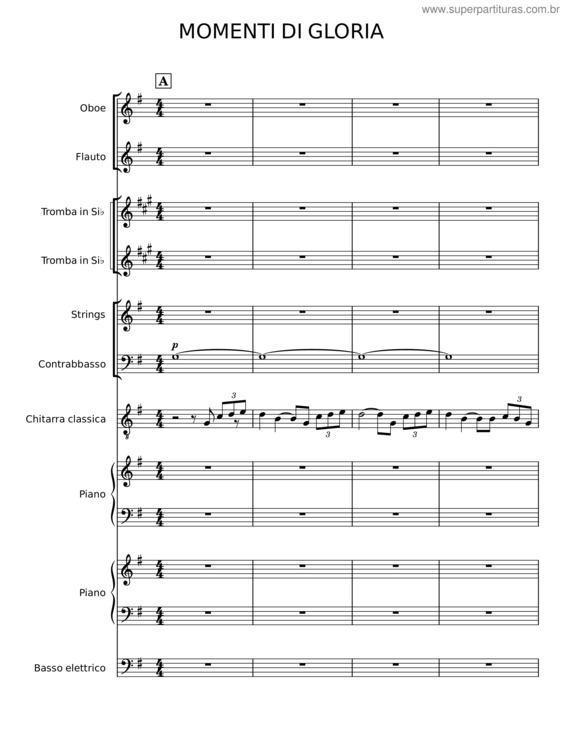 Partitura da música Momenti Di Gloria