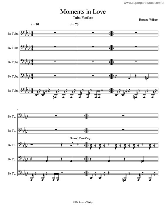 Partitura da música Moments In Love Tuba Fanfare