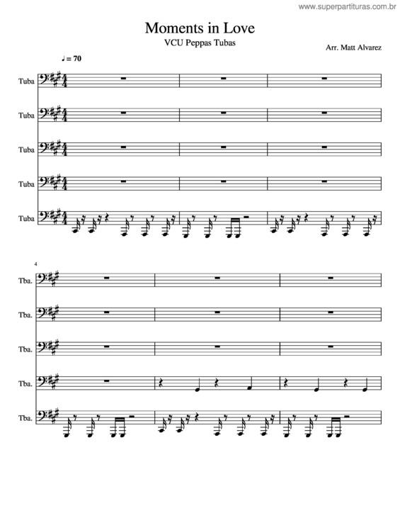 Partitura da música Moments In Love v.2