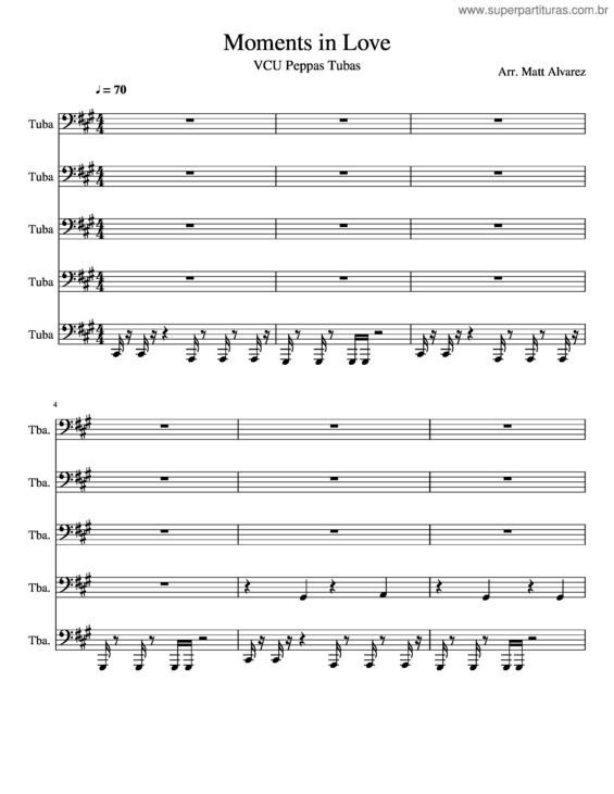 Partitura da música Moments In Love