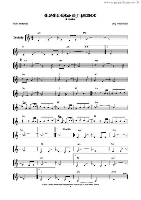 Partitura da música Moments Of Peace